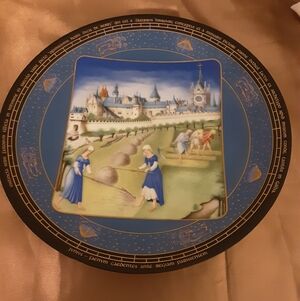 Limoges Limited Edition Porcelain Collection Plate - June, The Very Rich Hours